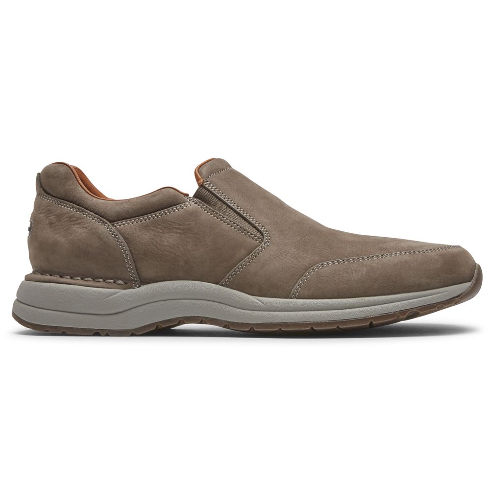 Scarpe Slip-On Rockport Uomo - Edge Hill 2 Double Gore - Verde Oliva - NVZYKJW-16